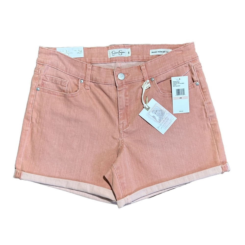 Jessica Simpson Forever Women’s Rolled Pink Midi Denim Jean Shorts